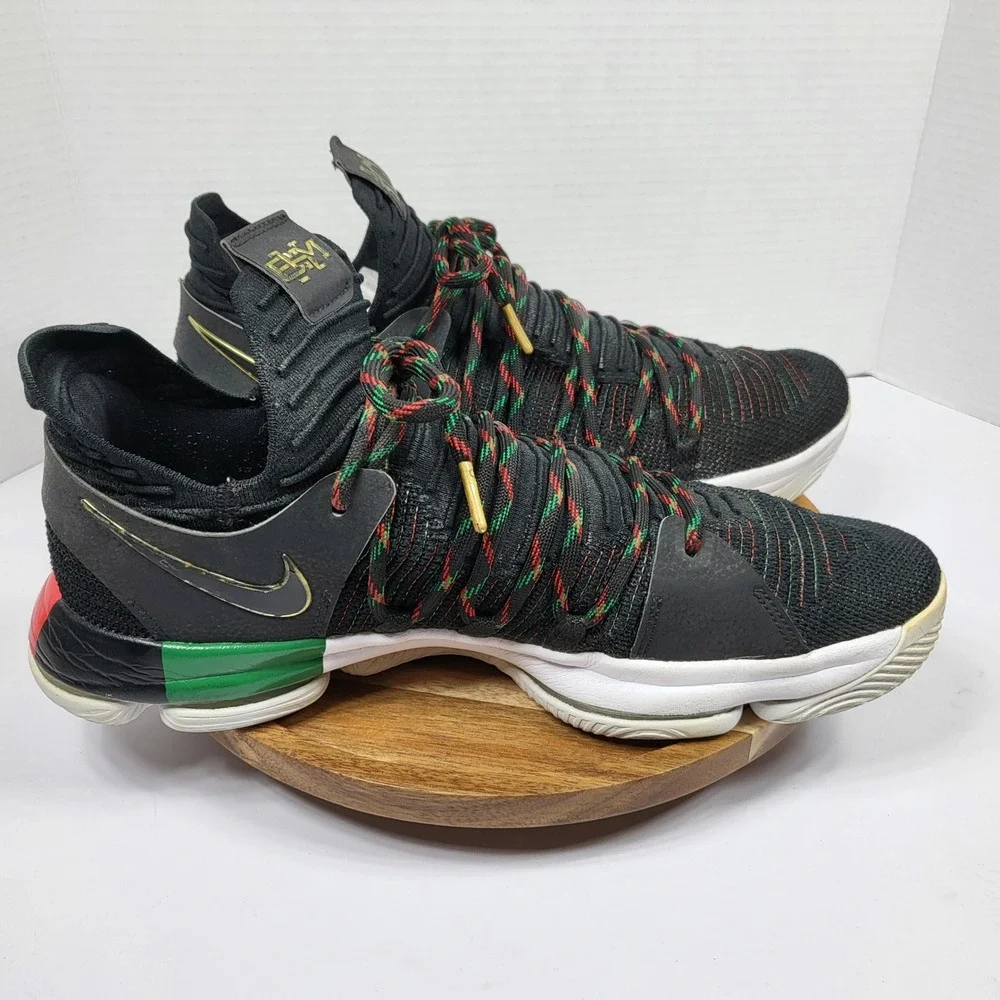 Nike KD 10 BHM Men Size 12 Black Multi Color Good Basketball Sneakers 897817-003